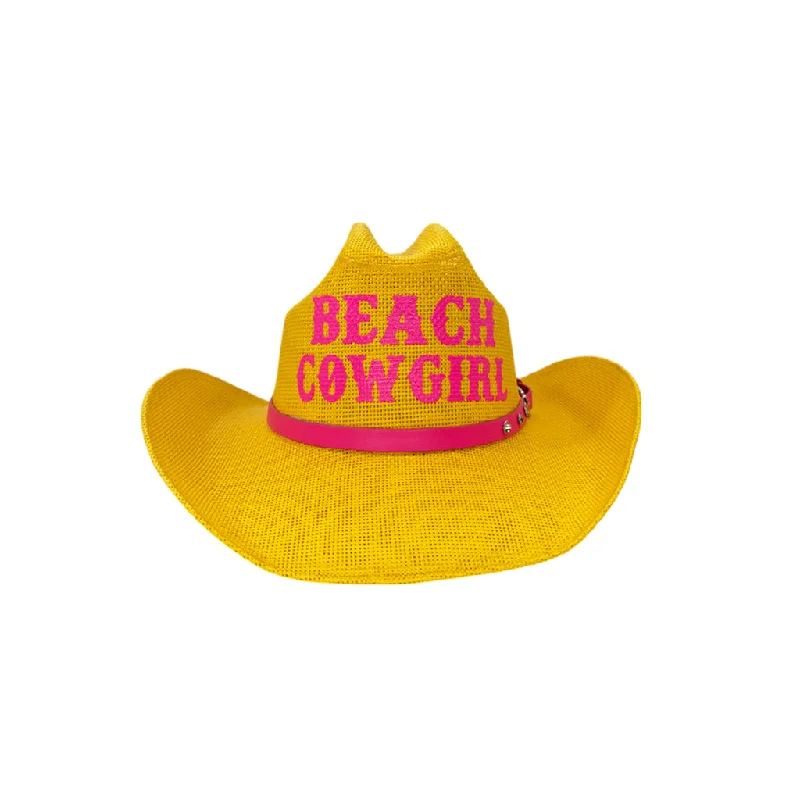 CH-1043-BEACH COWGIRL YELLOW/PINK