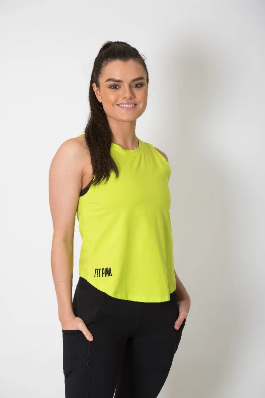 Knot Back Cotton Vest in Lime