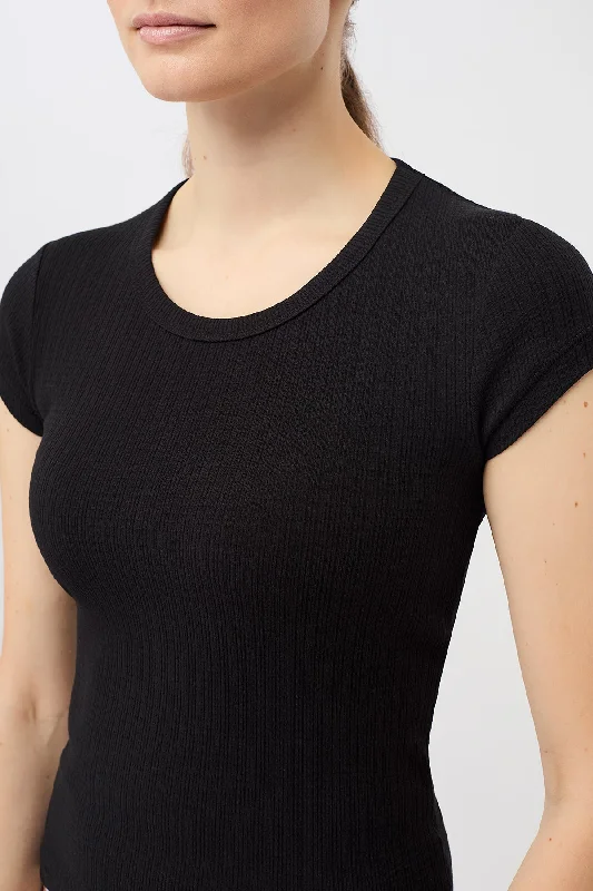 Piqué Roundneck (Black), GOTS