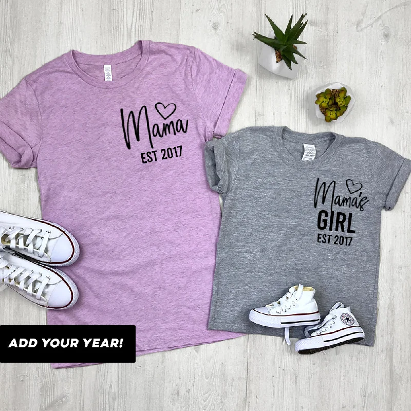 Personalised Mama & Girl Established Mum & Kid Matching Tees (MRK X)