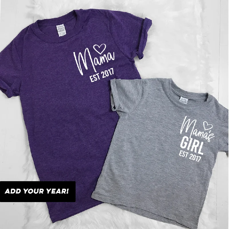 Personalised Mama & Girl Established Mum & Kid Matching Tees (MRK X)