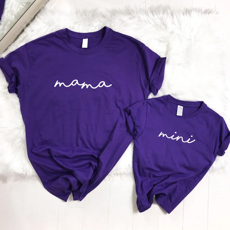 Spring Vibes- Mama & Mini Purple T-Shirts