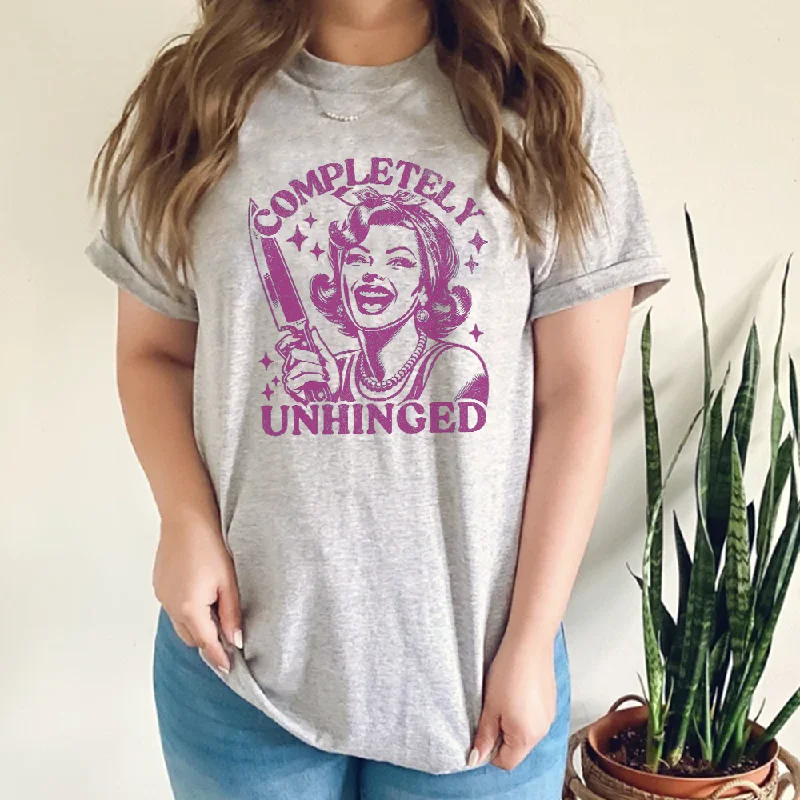 Completely Unhinged Distressed Heather Grey/Purple T-Shirt