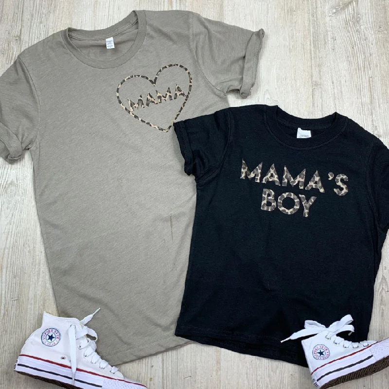 Mama & Mama's Boy Leopard Mum & Kid Matching Tees (MRK X)