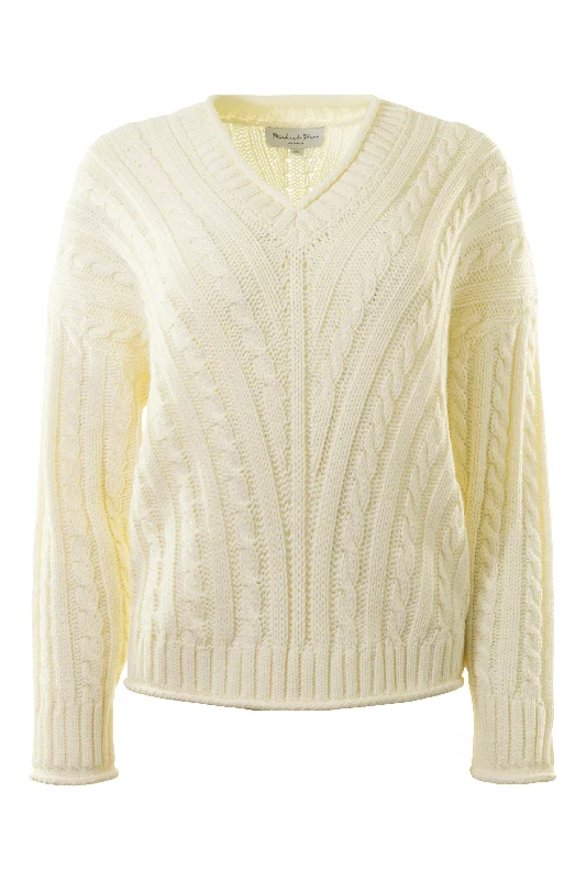 Michael Stars Murphy V-neck Sweater in Chalk