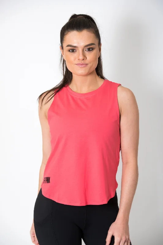 Knot Back Cotton Vest in Coral