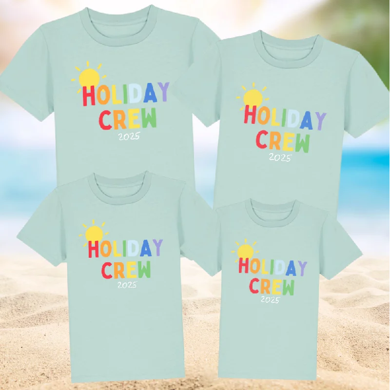 Holiday Crew 2025 Multi Family Matching T-Shirts- Aloe