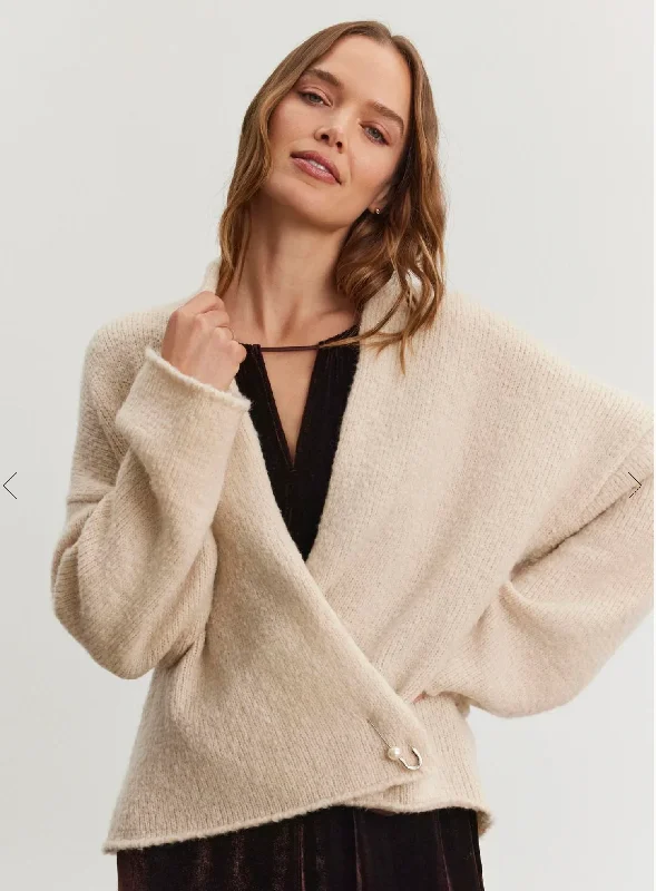 CHANSON06b Velvet Drape Cardigan Preppy Women's College