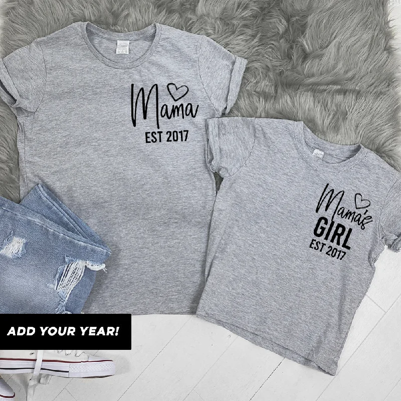 Personalised Mama & Girl Established Mum & Kid Matching Tees (MRK X)