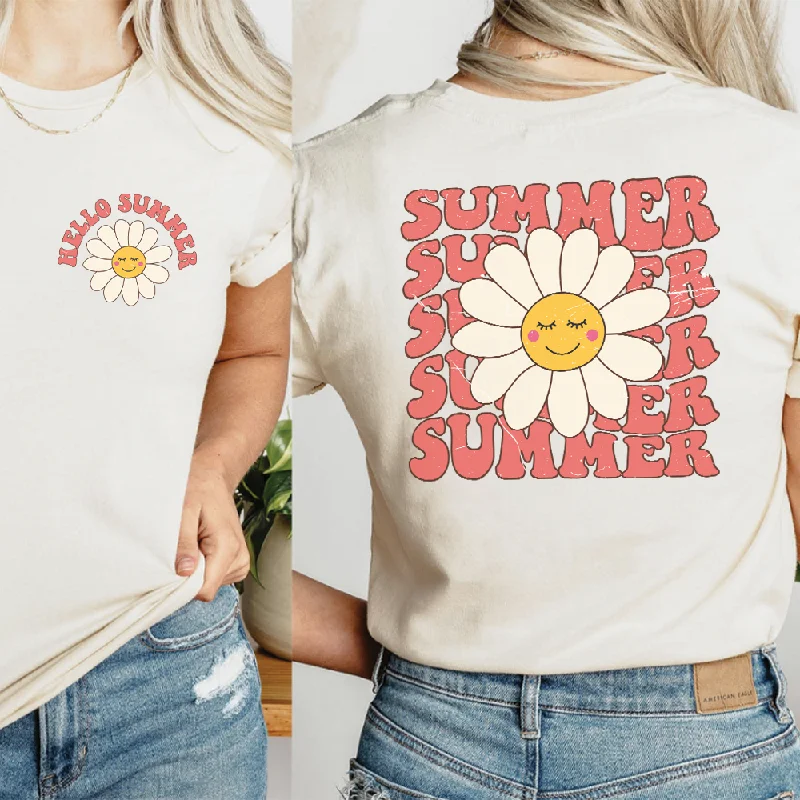 Hello Summer Front & Back Graphic Women's T-shirt