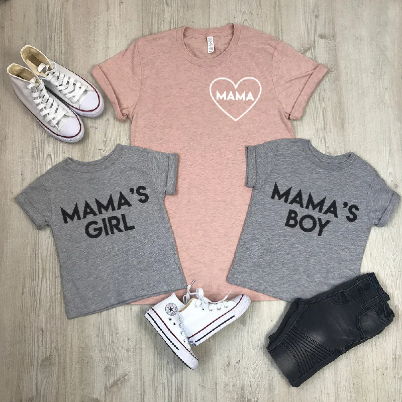 Mama & Mama's Boy & Girl Mum & Kid Matching Tees (MRK X)