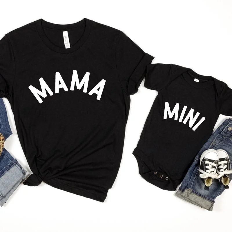 Mama & Mini Classic Matching Black T-Shirt & Bodysuits