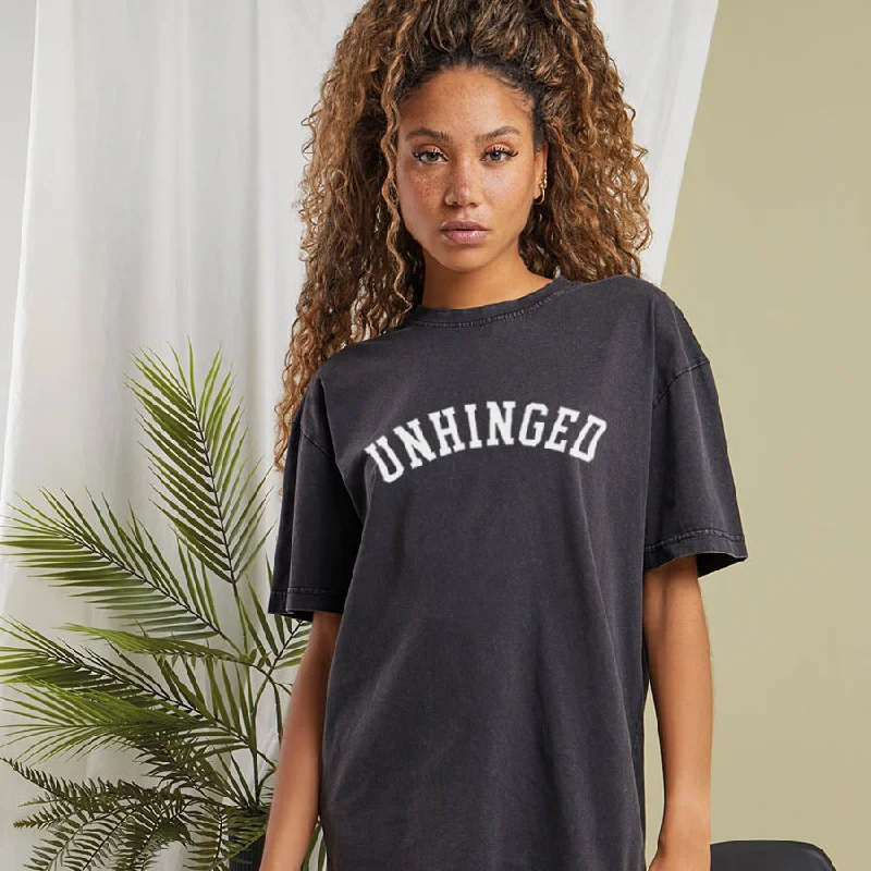 Unhinged College Oversized Acid Wash Tee