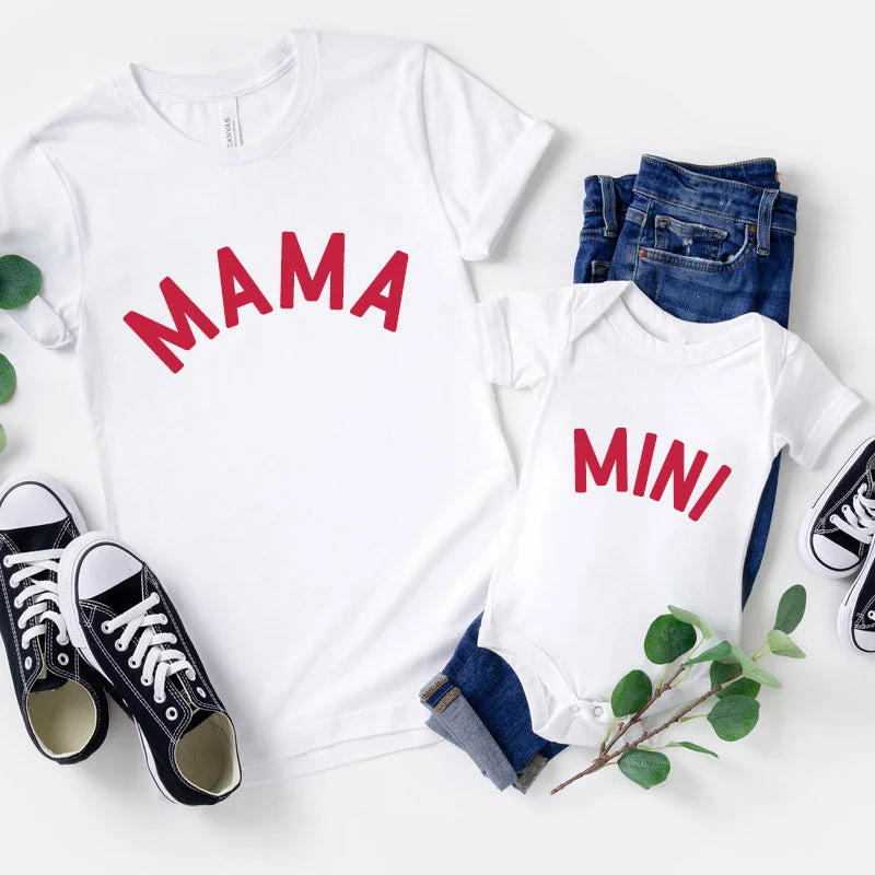 Mama & Mini Classic Matching White/Red T-Shirt & Bodysuit