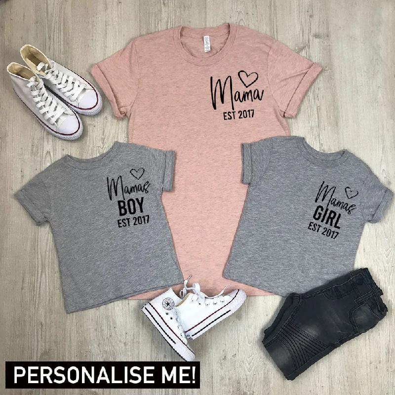 Personalised Mama / Girl / Boy Established Mum & Kid Matching Tees (MRK X)