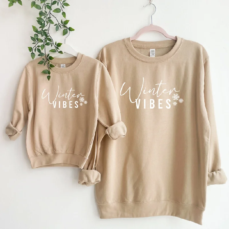 Winter Vibes Mum Matching Desert Sand Sweatshirts