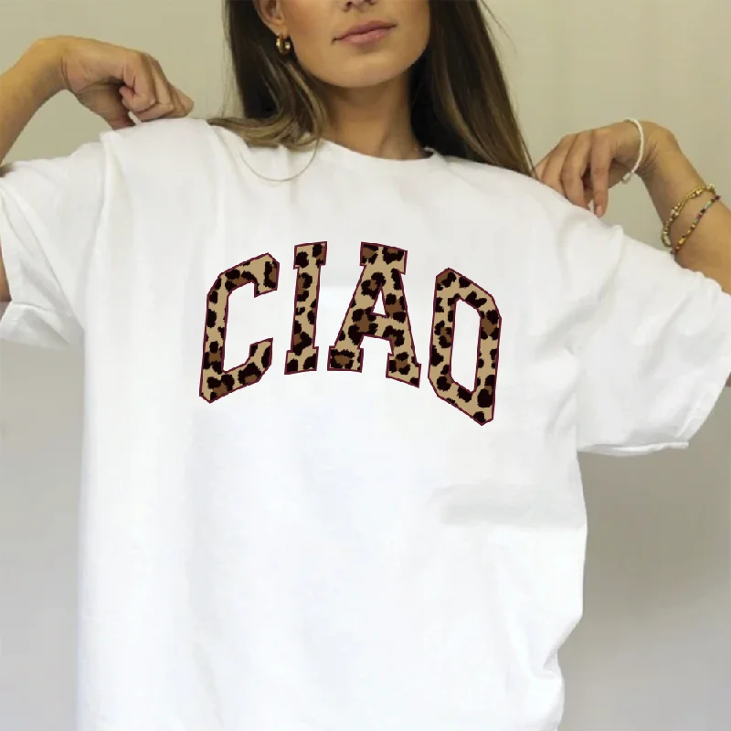 Ciao College Oversized Boyfriend Womens's White T-shirt