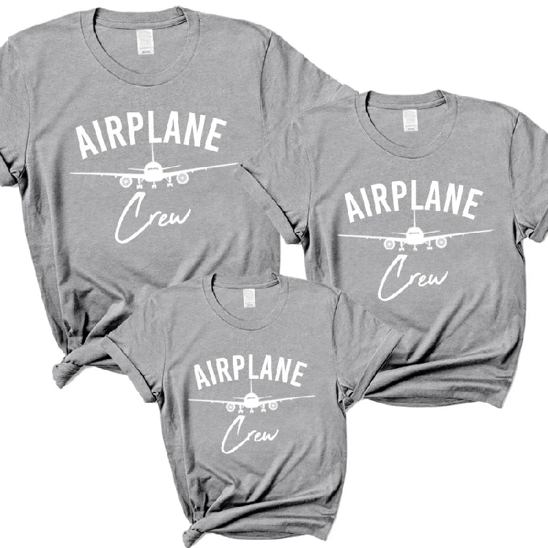 Airplane Crew Family Matching Grey T-Shirts