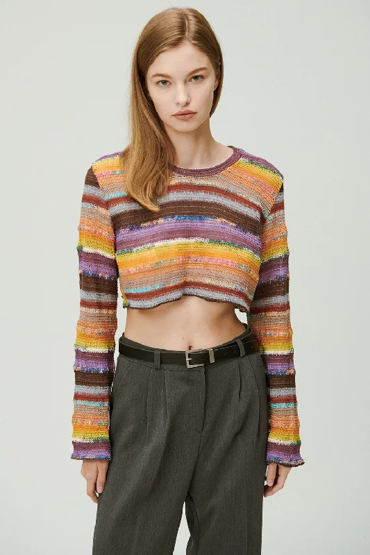 Janet Multi Color Knit Top Preppy Women's College