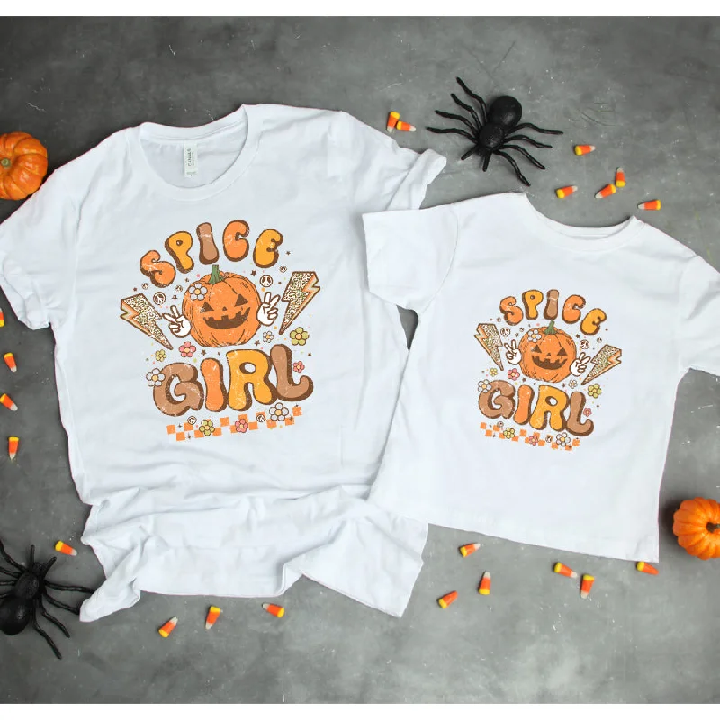 Pumpkin Spice Girls Matching Halloween White T-Shirts