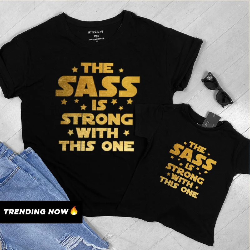 Strong SASS Mum & Daughter Black/Gold Tees (MRK X)