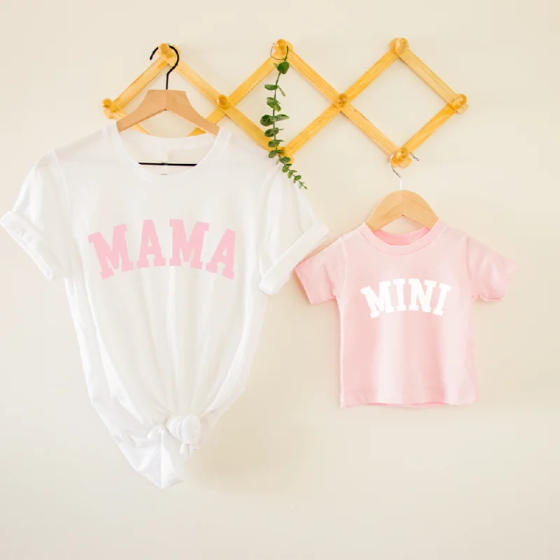 Mama & Mini College Matching White/Pink T-Shirts