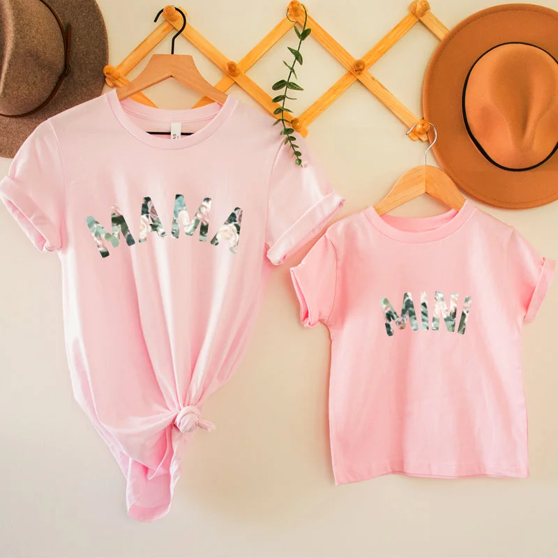 Mama & Mini Floral Matching Light Pink T-Shirts