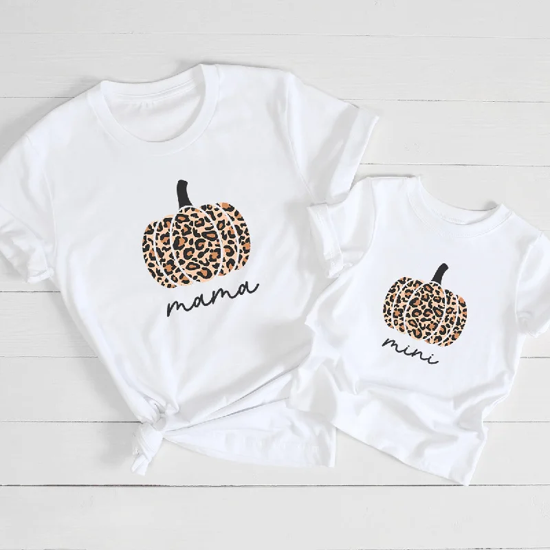 Mama & Mini Leopard Pumpkin Matching T-Shirts