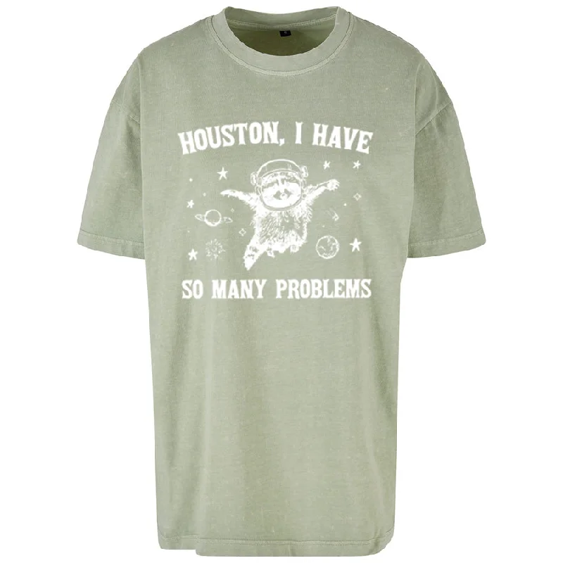 Houston Where Do I Start Oversize Acid Wash T-Shirt