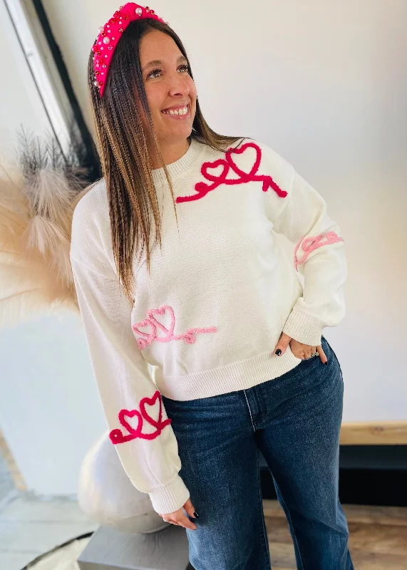 Loopy Heart Sweater - Ivory