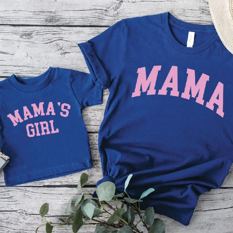 Mama & Mama's Girl College Matching Royal Blue T-Shirts