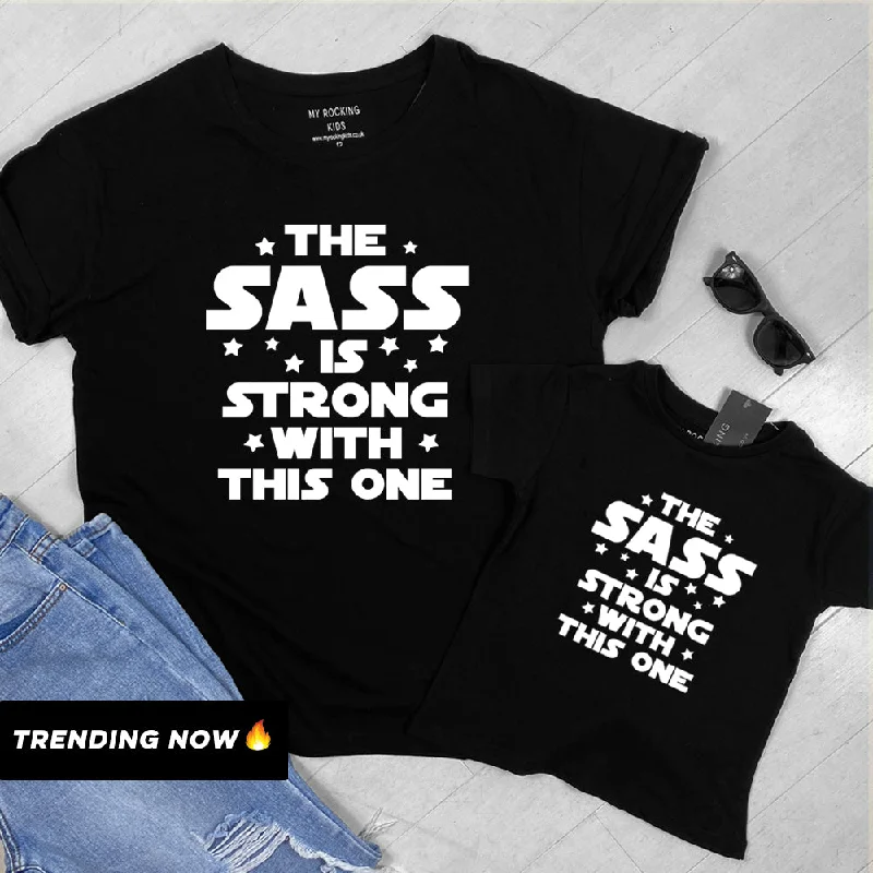 Strong SASS Mum & Daughter Black Tees (MRK X)