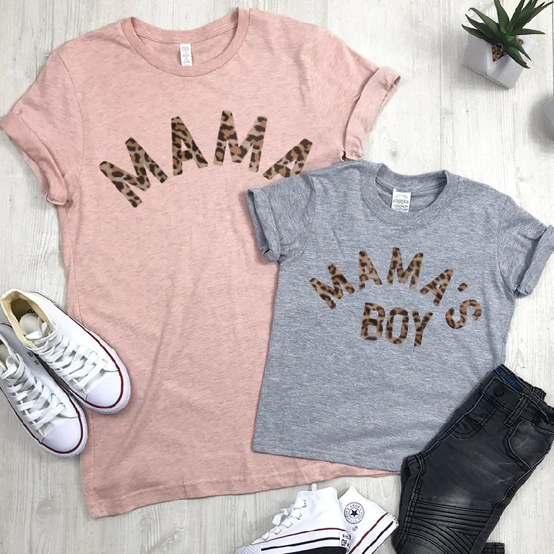 Mama & Mama's Boy Leopard T-Shirts (MRK X)