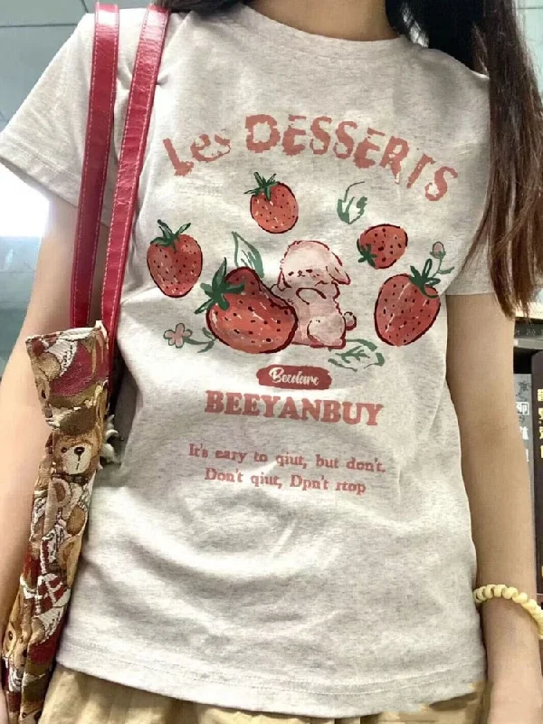 French Strawberry Bunny Tee