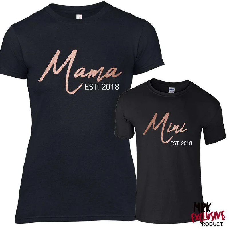 Choose Your Years Mama & Mini Established Black Tees (MRK X)