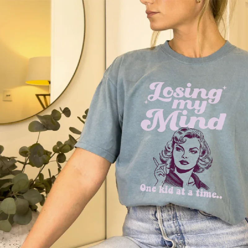 Losing My Mind Retro Oversized Acid Wash Tee