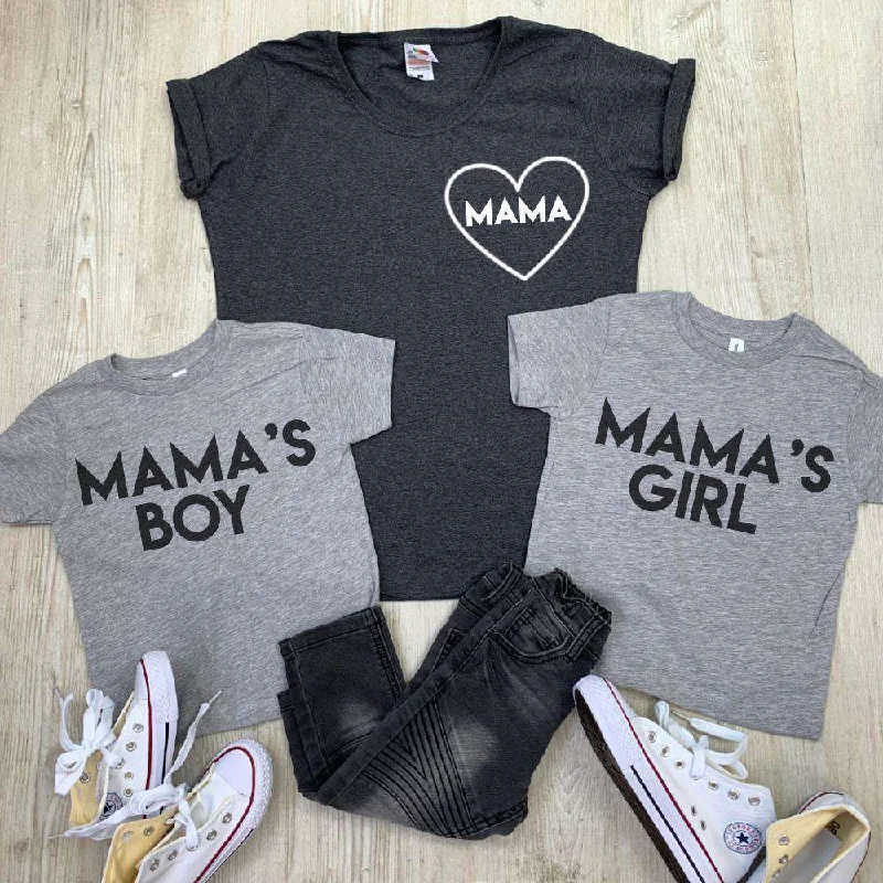 Mama & Mama's Boy & Girl Mum & Kid Matching Tees (MRK X)