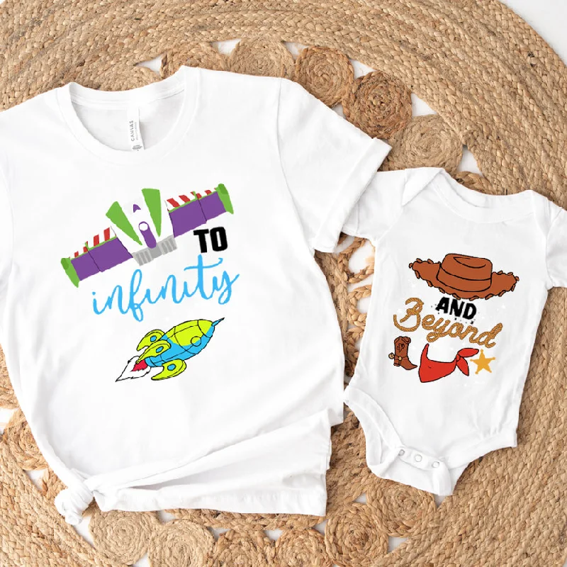 To Infinity & Beyond Matching White T-shirt & Baby Vest