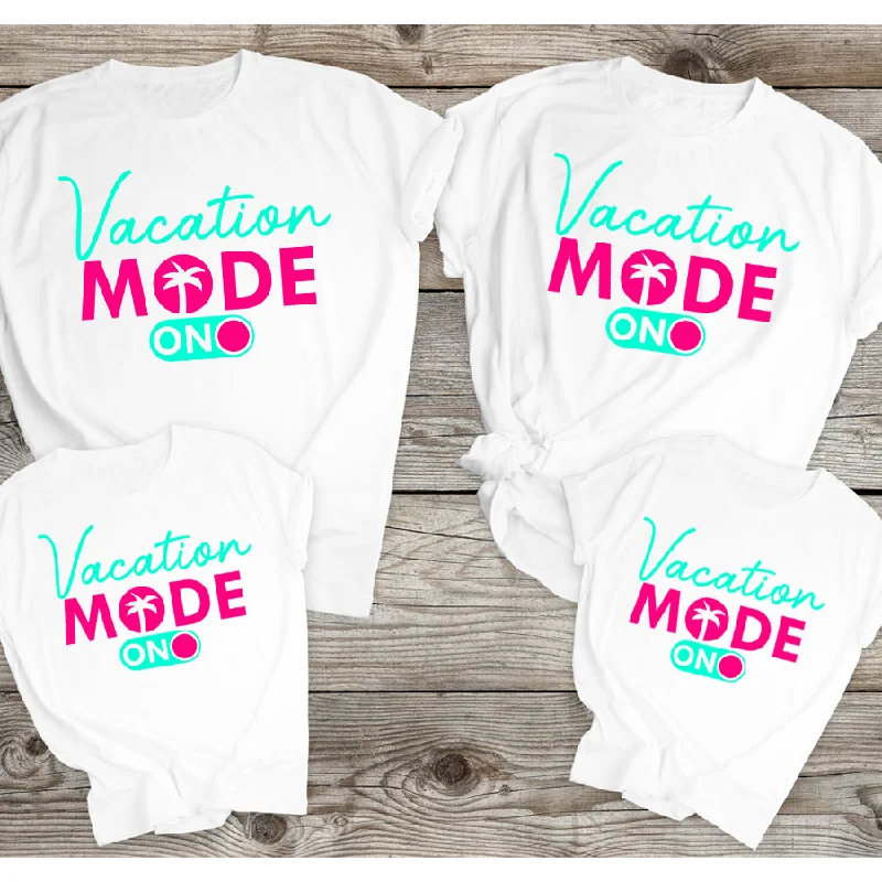 Vacation Mode- On Family Matching White T-Shirts