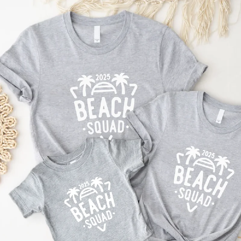 2025 Beach Squad Family Matching Grey T-Shirts