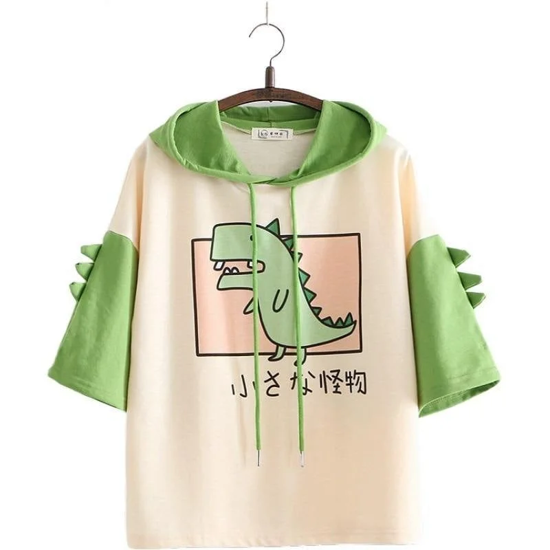 Japanese Hooded Dino Tee