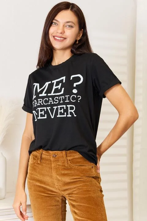 Simply Love Letter Graphic Round Neck T-Shirt Trendy Women's Oversized