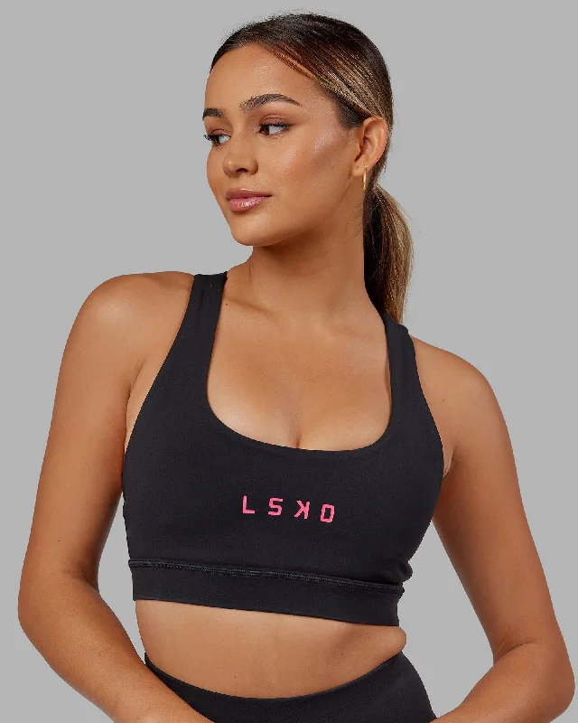 Rep Sports Bra - Black-Boysenberry