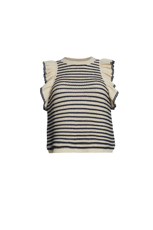 Viola Knit Ruffle Tank Stripe