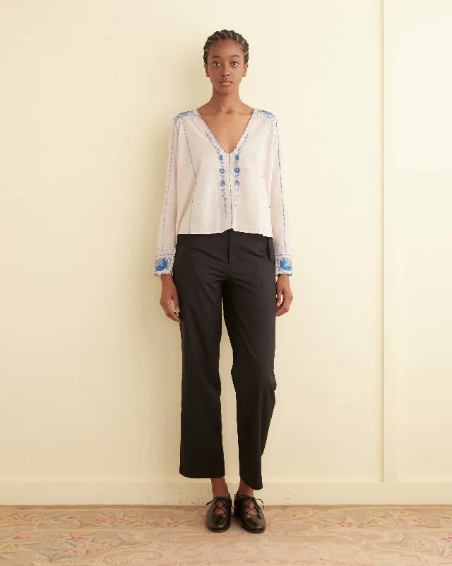 Embroidered Cornflower Top Women
