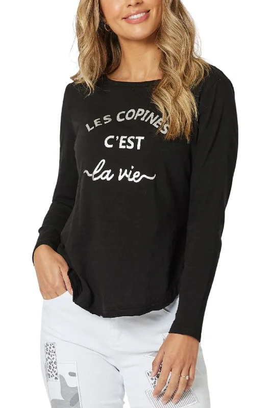 LES COPINES L/S TEE - 45293T Monochromatic Office Style