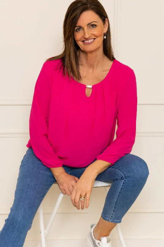 Long Sleeve Blouse in Pink