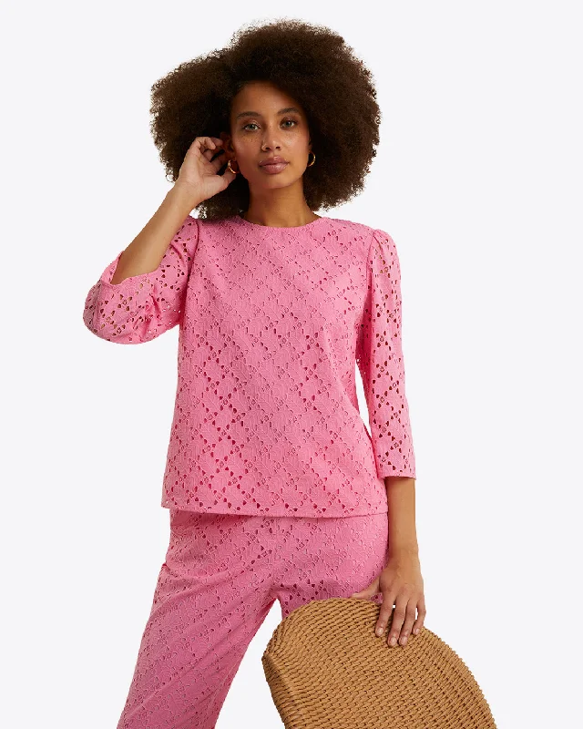 Claire Top in Eyelet Unique Women's Upcycled