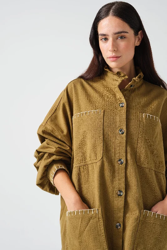 Pablo Oversized Shirt in Moss Denim Refined Women's Velvet