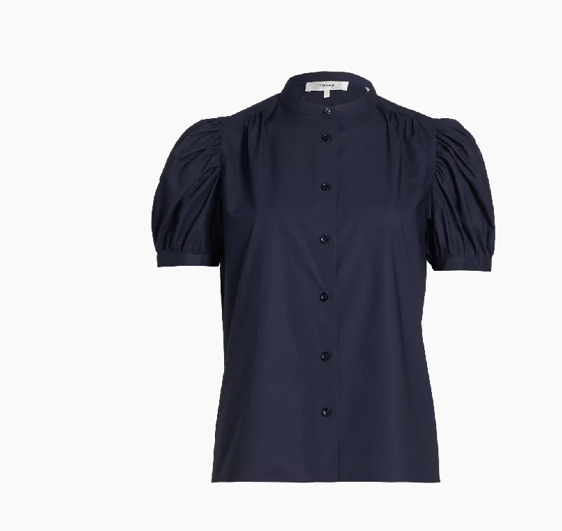 The Gathered Top in Navy